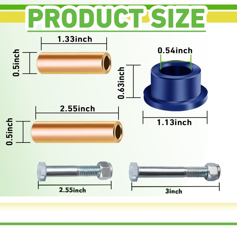 Drive-up Club Car DS Bushings and Sleeve Kit, Polyurethane Bushings Kit Fits for Front Upper A Arm Suspension DS 1992-up Models, Replaces OEM 1016346 - Image 3